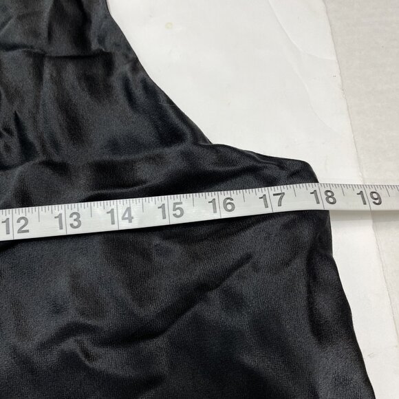 Shore Dress Womens M Black Satin Slip Halter Open Back Mini Y2K Whimsigoth - Picture 4 of 9